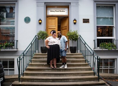 The Voice Fan Favorites Katie Kadan and Chris Weaver at the legendary Abbey Road Studios to record tracks for the Music on the Bones album.