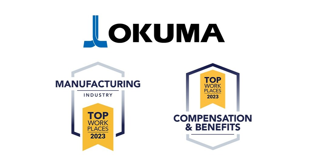 Okuma America Corporation Recognized as a Top Workplace in 2023;Receives  Two National Awards