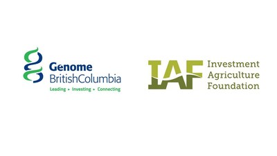 The Genome British Columbia logo and the logo for the Investment Agriculture Foundation of BC (IAFBC) (CNW Group/Genome British Columbia)