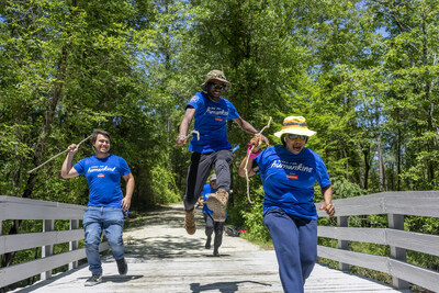 Students from North Carolina's Historically Black Elizabeth City State University travel North Carolina's Mountains To Sea Trail to conduct conservation efforts as part of Lenovo's Work For Humankind.