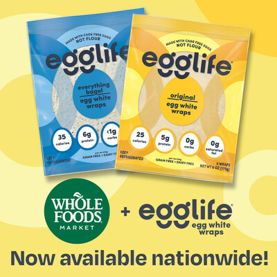 Egglife Foods is launching nationally in select Whole Foods Market stores.