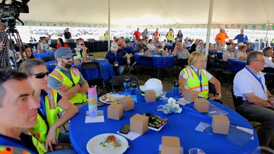 Attendees gather at the Wild Springs Solar Project for the Solar Does Good Event hosted by National Grid Renewables