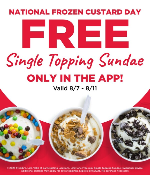 Freddy's offers free singletopping mini sundae in its app for National