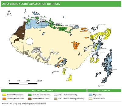 ATHA Energy Corp. land package by exploration district (CNW Group/ATHA Energy Corp.)