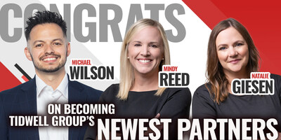 Congratulations to Michael Wilson, Mindy Reed, and Natalie Giesen on becoming Tidwell Group’s Newest Partners