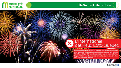 Pont Jacques-Cartier - feux d’artifice - jeudi 3 août (Groupe CNW/Ministère des Transports et de la Mobilité durable)