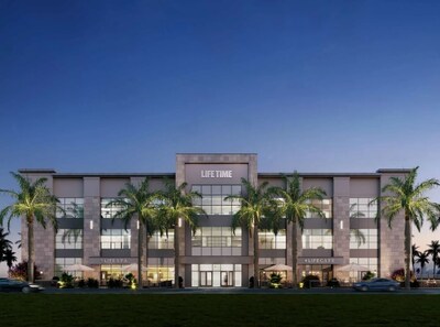 Life Time Miami at The Falls covers 120,000 square feet with its three-story building and outdoor beach club.