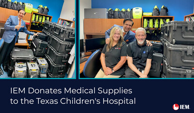 IEM Donates Medical Supplies to Texas Children's Hospital (PRNewsfoto/IEM)