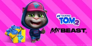 Talking Tom e MrBeast comemoram o aniversário de Tom com um traje exclusivo e contribuem com o Hospital para Crianças Carentes
