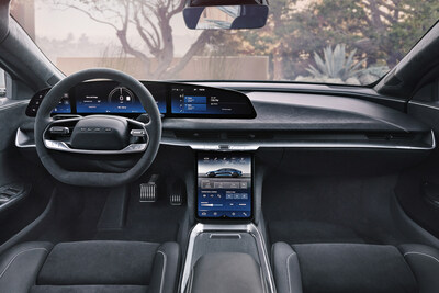 The cabin of the Lucid Air Sapphire extends the purposeful beauty of the exterior with a new interior theme called Sapphire Mojave. The stylish sports seats, designed exclusively for the Sapphire, cradle passengers with considerable support, while maintaining comfort with heating, cooling, and massage functionality.
