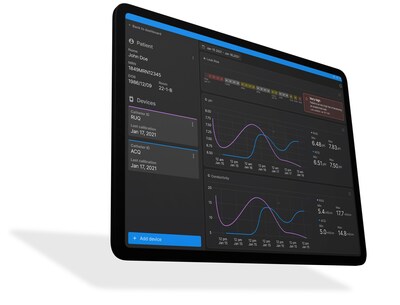 The Delta™ bedside monitor displaying a patient's leak risk score. (CNW Group/FluidAI Medical)