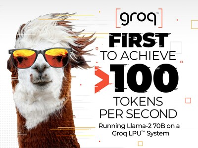 Groq, an AI solutions company, is first to reach more than 100 tokens per second per user running Meta AI's Llama-2 70B LLM on a Groq LPU™ system.