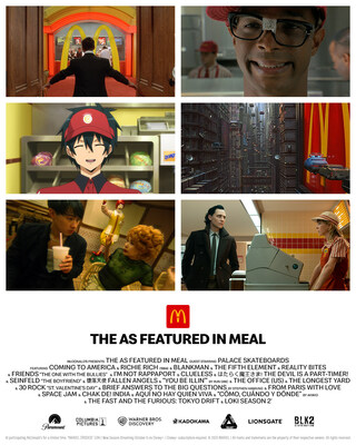 From classic films and binge-worthy comedies to hit songs and anime series, McDonald’s is now giving fans a front-row seat to a new experience, headlined by some of their most beloved menu items. (CNW Group/McDonald's Canada)