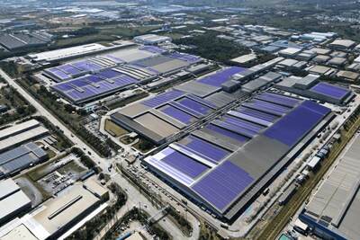 The world's biggest solar rooftop: Kansai Electric Power’s Thailand unit is installing solar panels equivalent in size to over 18 football pitches on this plant making Falken tires for the European market.