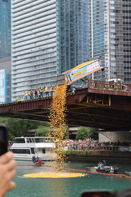 An expected 100,000 rubber ducks will splashdown into the Chicago River on Thursday, August 10 to support Special Olympics Illinois programming for people with intellectual disabilities across the state.