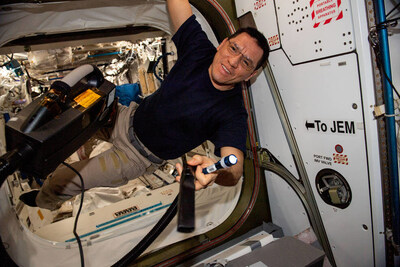 NASA astronaut and Expedition 68 Flight Engineer Frank Rubio is pictured conducting maintenance tasks inside the International Space Station's Harmony module. Credits: NASA