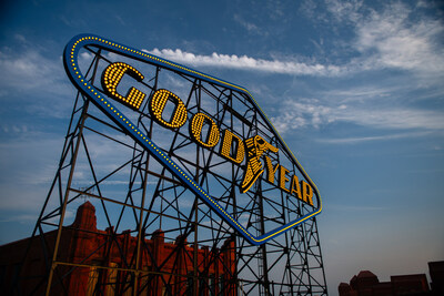 The historic Goodyear sign has served as both a Goodyear and Akron icon and symbolizes the company’s roots in the Middlebury neighborhood in Akron.