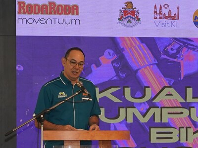 Farouk Nurish, Director of Moventuum Sdn Bhd ÔÇô organiser of the Kuala Lumpur Bike Show 2023 (KLBS'23), speaking about creating a sustainable future for the two-wheeler industry through the KLBS'23 platform. | Photo by Malaysia Global Business Forum (MGBF)/KLBS'23