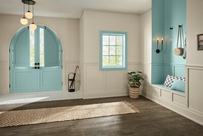 Renew Blue is a seasonless and versatile blue that sets a restful and meditative mood in any room of the home