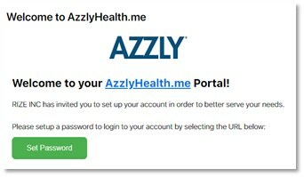 A screenshot of AZZLY Rize's Patient Engagement Portal (PEP)