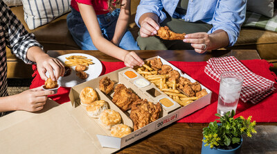 Swap the same old pizza night for a chicken night with KFC's new $20 Fill Up Box, at participating locations (taxes, tips, fees and delivery extra). This one-stop meal solution for families comes ready to serve with 12-piece of KFC's NEW Kentucky Fried Chicken Nuggets, four pieces of chicken on the bone, Secret Recipe Fries, four biscuits and your choice of four dipping sauces ? something for everyone at a reasonable price.