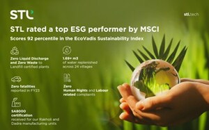 STL wird von MSCI als einer der besten ESG-Performer - mit erheblich besserem Fortschritt im EcoVadis Sustainability Index - eingestuft