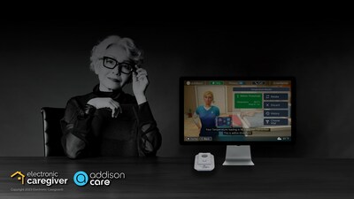 Addison Care features an AI-powered Virtual Caregiver, named Addison, provided on a dedicated Intel-powered computing interface by Lenovo, with visual sensing and facial recognition.