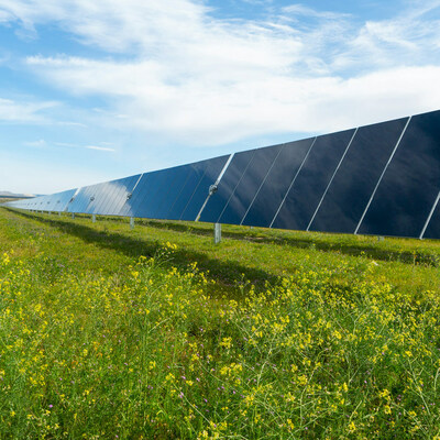 Array of thin film solar panels. Photo credit: First Solar.