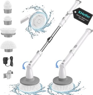 Amazon's Best-Selling Spin Scrubber- kHelfer KH8W Electric Spin Scrubber, Making Daily Cleaning a Breeze.