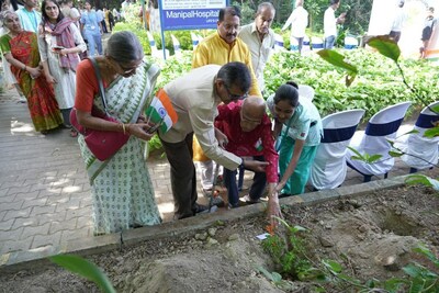 He is 87, Krishna Rao planting for freedom from health worries. (PRNewsfoto/Manipal Hospitals)
