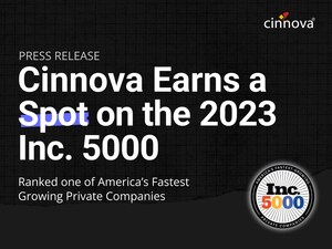 Cinnova® Ranks on the Prestigious Inc. 5000 List of Fastest-Growing Private Companies in America