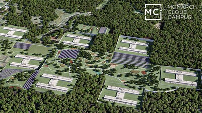 Rendering of the Monarch Cloud Campus which will use hydrogen produced using the FidelisH2® technologies with the H2PowerCool technology to provide power and cooling for data centers (PRNewsfoto/Fidelis New Energy, LLC)