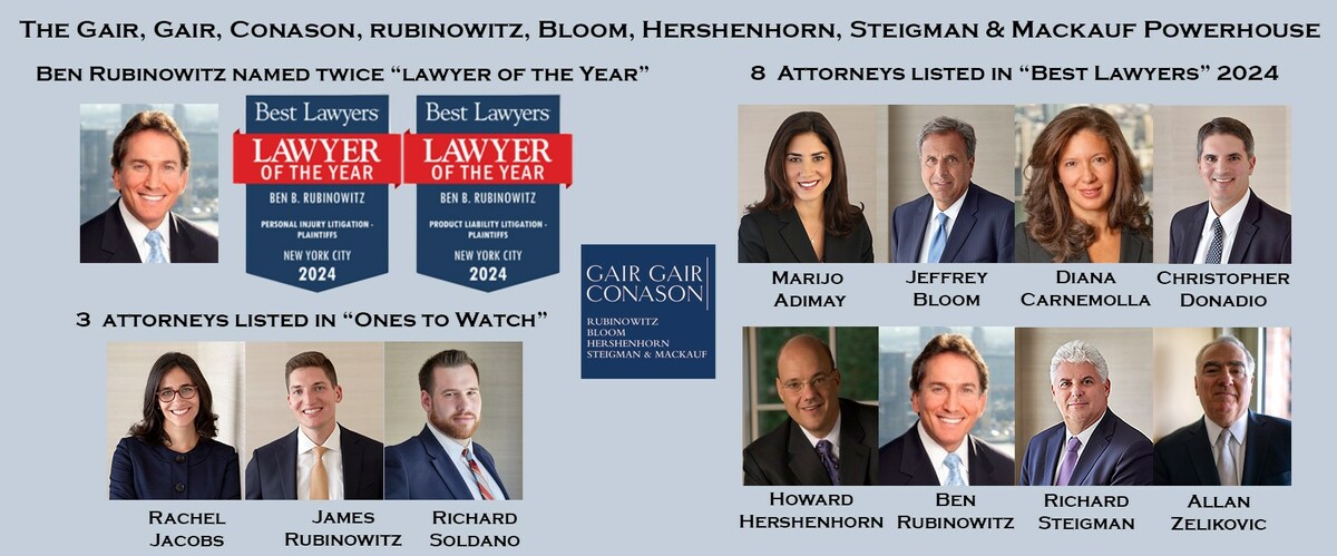 11 Gair, Gair, Conason, Rubinowitz, Bloom, Hershenhorn, Steigman & Mackauf attorneys included in Best Lawyers® 2024 and "Ones to Watch" lists with managing partner Ben Rubinowitz named twice "Lawyer of the Year" - Vimarsana News