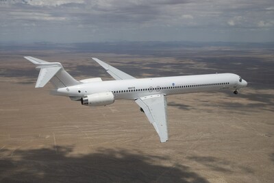 Boeing will modify this MD-90 to test the Transonic Truss-Braced Wing configuration as part of NASA’s Sustainable Flight Demonstrator project. (NASA photo) (PRNewsfoto/Boeing)