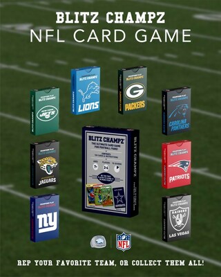 The Blitz Champz NFL Collection is comprised of NFL-branded card games for all 32 NFL teams.