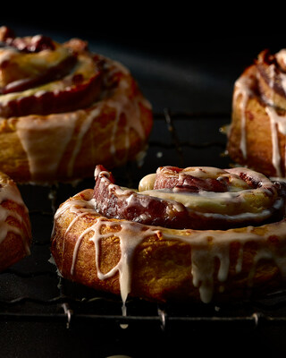 The only thing better than the scent of baking cinnamon rolls? Cinnamon rolls with bacon.