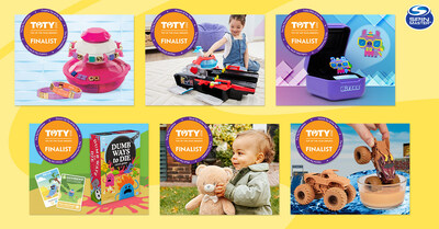 Spin Master recieves six Toy of the Year nominations: Bitzee™ Interactive Digital Pet (Collectible of the Year), Cool Maker® Pop StyleTM Bracelet Maker (Creative Toy of the Year), Dumb Ways to Die™ Party Game (Grown Up Toy of the Year), PAW Patrol: The Mighty Movie™ Aircraft Carrier HQ™ Playset (Playset of the Year), GUND® Sustainably Soft Plush (Plush Toy of the Year) and Monster Jam® Monster Mudders™ Vehicle (Vehicle Toy of the Year). (CNW Group/Spin Master)
