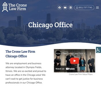 The Crone Law Firm announces announces a new Chicago Office in Olympia Fields, Illinois, to expand their ability to help people with the most common workplace issues.