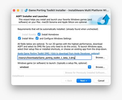 InstallAware Apple Game Porting Toolkit Installer