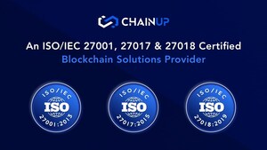 ChainUp agora é umaprovedora de soluções de blockchain com certificações ISO/IEC 27001, 27017 e 27018