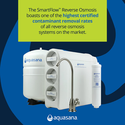 The new SmartFlow™ RO features one of the highest contaminant removal rates of all reverse osmosis systems on the market.
