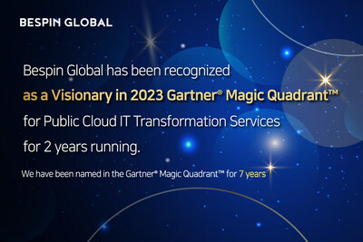 Bespin Global Recognized by Gartner as a Visionary in the Magic Quadrant for Public Cloud IT Transformation Services for the Second Consecutive Year