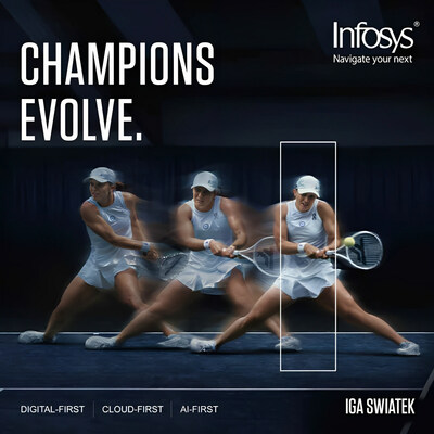 Infosys Welcomes Tennis World No.1 Iga Świątek as Global Brand Ambassador to Promote Infosys’ Digital Innovation and Inspire Women Around the World (PRNewsfoto/Infosys)