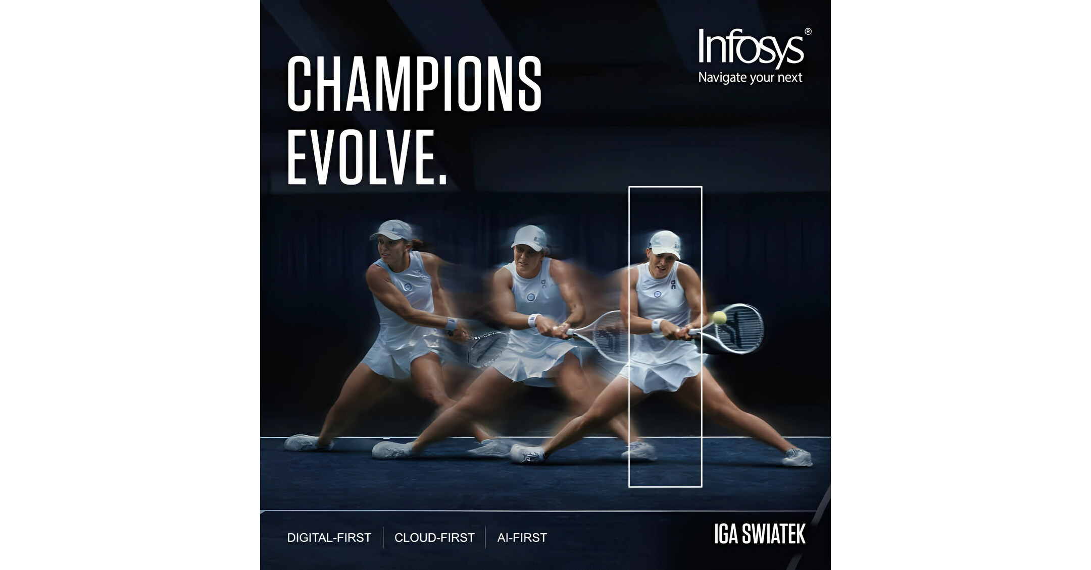 Infosys wita Igę Świątek, tenisistkę numer 1 na świecie, jako globalną ambasadorkę marki, która ma promować cyfrowe innowacje Infosys i inspirować kobiety na całym świecie