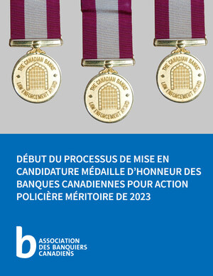 Début du processus de mise en candidature - Médaille d'honneur des banques canadiennes pour action policière méritoire de 2023