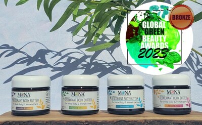 MONA BRANDS wins 2023 Global Green Beauty Awards. Their Deodorant Body Butter Products won BRONZE in the "Best Natural Deodorant" category.