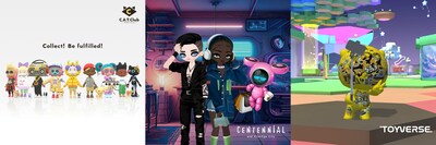 Cocone's three upcoming titles, C.A.T Club, Centennial and Toyverse