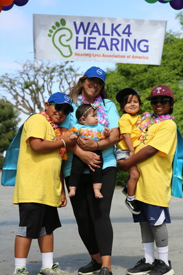 Family at the Hearing Loss Association of America (HLAA) Long Beach Walk4Hearing in June 2023