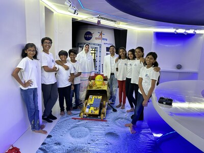 Blue Blocks Founders, Pavan Goyal and Munira Hussain along with children