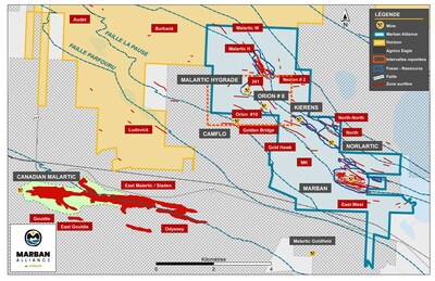 Carte de projet Marban Alliance (Groupe CNW/O3 Mining Inc.)